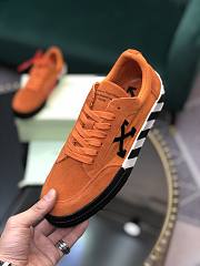 Off-White Vulcanized Leather Low Top Sneaker Orange  - 2