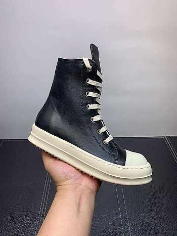 RICK OWENS SS22 FOGACHINE SNEAKERS IN FULL GRAIN CALF LEATHER