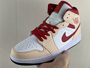 Air Jordan 1 Mid Beige White Red 554724-201 - 6