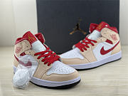 Air Jordan 1 Mid Beige White Red 554724-201 - 5