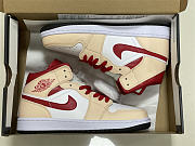 Air Jordan 1 Mid Beige White Red 554724-201 - 2