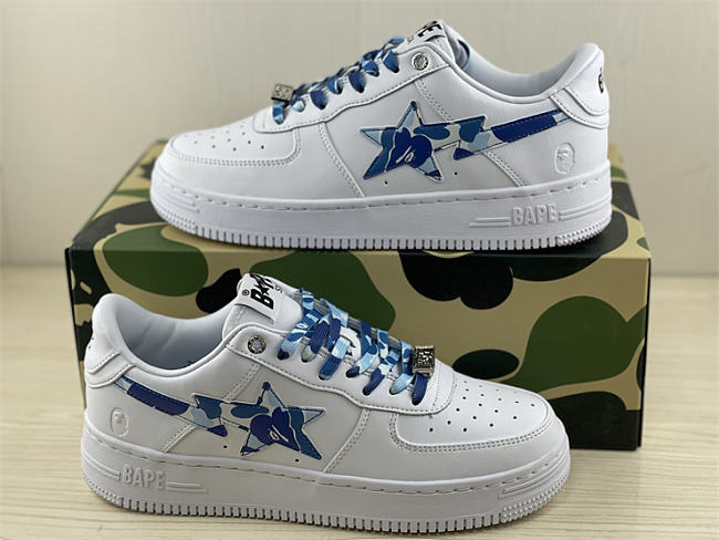 A Bathing Ape Bape Sta Low White ABC Camo Blue - 1