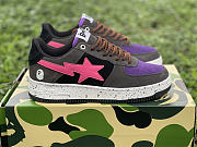 A Bathing Ape Bape Sta Black Grey Pink Suede - 6