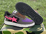 A Bathing Ape Bape Sta Black Grey Pink Suede - 5