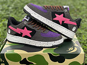 A Bathing Ape Bape Sta Black Grey Pink Suede - 4