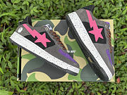 A Bathing Ape Bape Sta Black Grey Pink Suede - 3