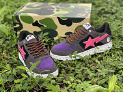 A Bathing Ape Bape Sta Black Grey Pink Suede - 2