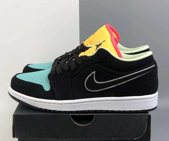 Air Jordan 1 Low Black Aurora Green Laser Orange CK3022-013 - 1