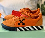 Off-White Vulcanized Leather Low Top Sneaker Orange  - 1