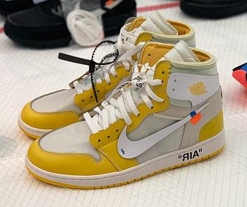 Air Jordan 1 Retro High Off-White University Yellow AQ0818-149