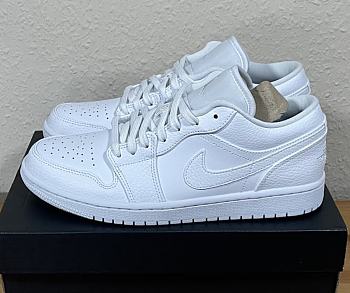 Air Jordan 1 Low Triple White Tumbled Leather 553558-130