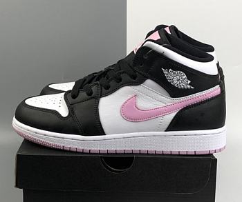 Air Jordan 1 Mid White Black Light Arctic Pink 555112-103