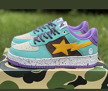 A Bathing Ape Bape Sta Teal Brown Yellow Suede