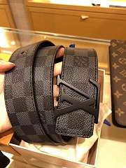 Louis Vuitton Belt Initiales Damier Graphite Black Grey  - 6