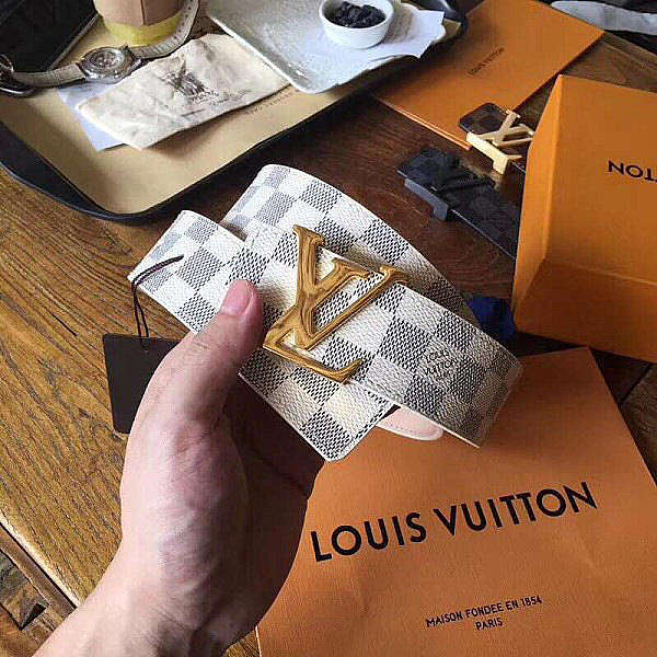 Louis Vuitton Belt Initiales Damier Azur Blue White - 1