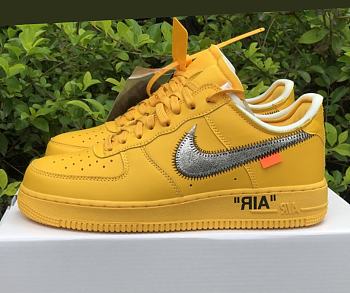 Nike Air Force 1 Low OFF-WHITE University Gold Metallic Silver  DD1876-700