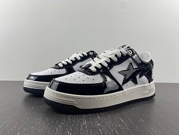 A Bathing Ape Bape Sta Patent Leather Black White 001FWI701002I