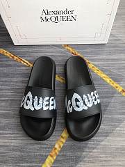 Alexander McQueen Graffiti Logo Slides Black - 2