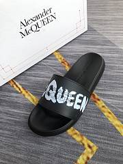 Alexander McQueen Graffiti Logo Slides Black - 3