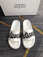 Alexander McQueen Graffiti Logo Slides White - 2