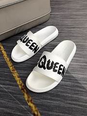 Alexander McQueen Graffiti Logo Slides White - 4