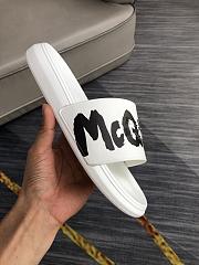 Alexander McQueen Graffiti Logo Slides White - 5