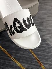 Alexander McQueen Graffiti Logo Slides White - 6