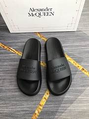 Alexander McQueen Logo Pool Slides Black - 4