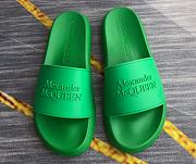 Alexander McQueen Logo Pool Slides Green - 1