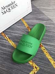 Alexander McQueen Logo Pool Slides Green - 3