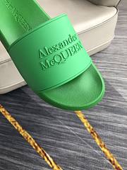 Alexander McQueen Logo Pool Slides Green - 5