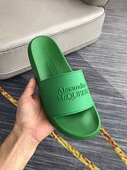 Alexander McQueen Logo Pool Slides Green - 6