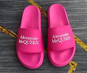 Alexander McQueen Logo Pool Slides Pink - 1