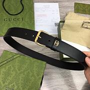 Gucci Belt with Square Buckle and Interlocking G Black ‎673921 AP00G 1000 - 3