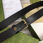 Gucci Belt with Square Buckle and Interlocking G Black ‎673921 AP00G 1000 - 2