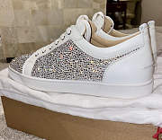 Christian Louboutin Louis Junior Strass Flat Latte Swarovski White - 5