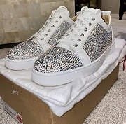 Christian Louboutin Louis Junior Strass Flat Latte Swarovski White - 4