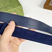 Gucci Blondie Belt Deep Blue Suede 690557 CA00G 4552 - 4