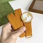 Gucci Blondie Belt Light Brown Suede 690557 CA00G 8351 - 1