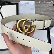 Gucci Leather Belt With Double G Buckle White 409417 AP00T 9022 - 6