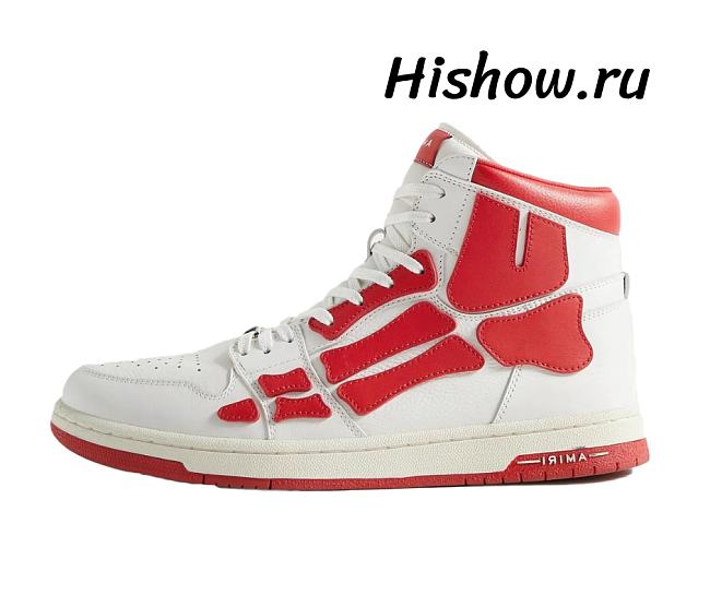 AMIRI Skel Panelled High Top White Red MFS002-124 - 1