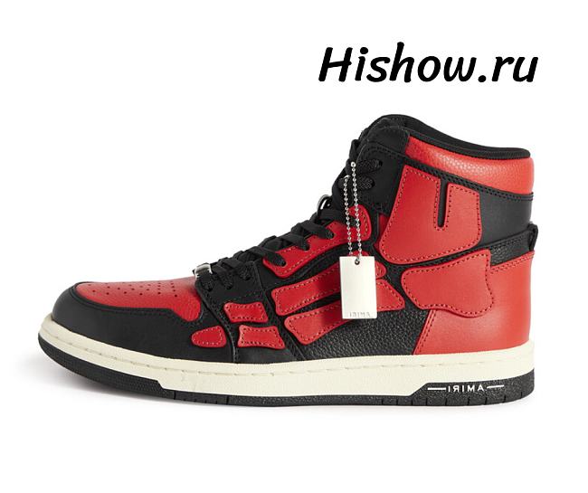 AMIRI Skel Panelled High Top Red Black - 1