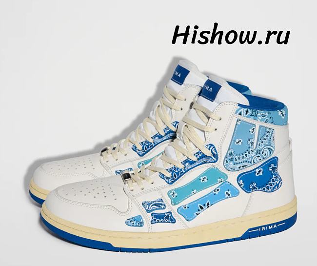 AMIRI Skel Panelled High Top Bandana Blue - 1