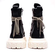 Rick Owens Leather Lace Up Hiking Boots Black Milk - 6