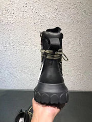 Rick Owens Leather Lace Up Hiking Boots Dirt Black - 2