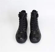 Rick Owens High Top Leather Sneakers Black In Black - 2