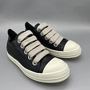 Rick Owens DRKSHDW Low Sneakers Black White Leather (Big shoelace version) - 2