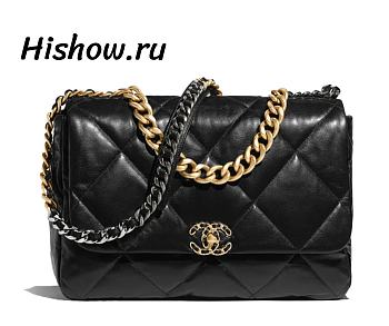 Chanel 19 Flap Bag Lambskin Large Black 19*12*3.5CM 