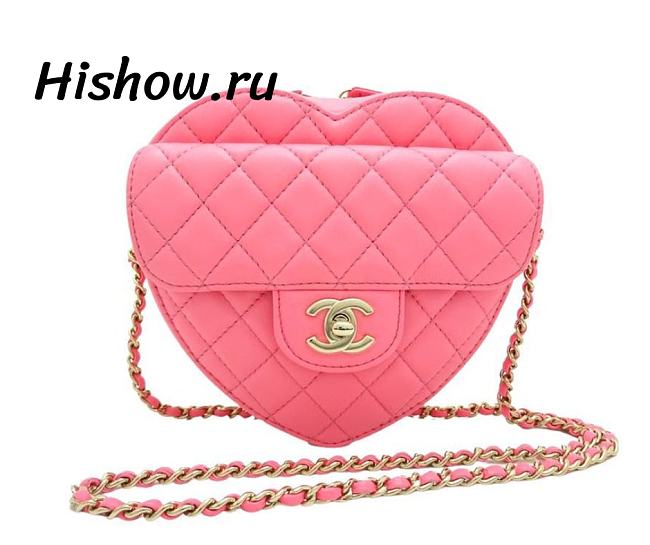 Chanel Heart Bag 22S Coral Pink 18*17*5CM - 1