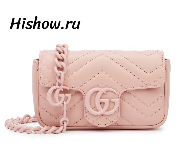 Gucci Marmont Belt Bag Light Pink 16.5*10*5CM - 1